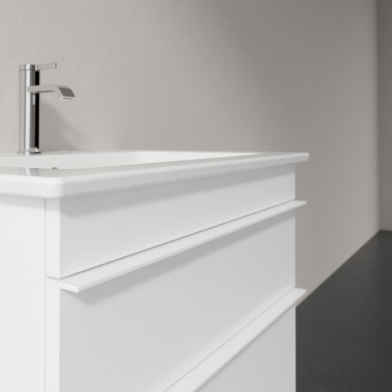Тумба с раковиной Villeroy & Boch Venticello A92402 60 glossy white, с белыми ручками