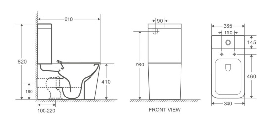 Унитаз-компакт WeltWasser SK Gelbach 001 XL MT-BL черный матовый
