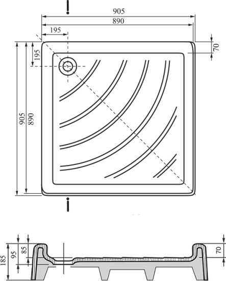 Поддон для душа Ravak Angela-90 PU с экраном