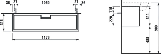 Мебель для ванной Laufen The New Classic 120, белая глянцевая