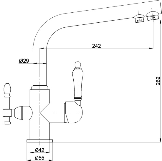 Смеситель для кухни Milacio Castellon Ceramic MC.512.ASN