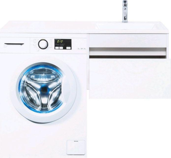Тумба с раковиной Aquanet Токио 120 R белая подвесная, 1 ящик