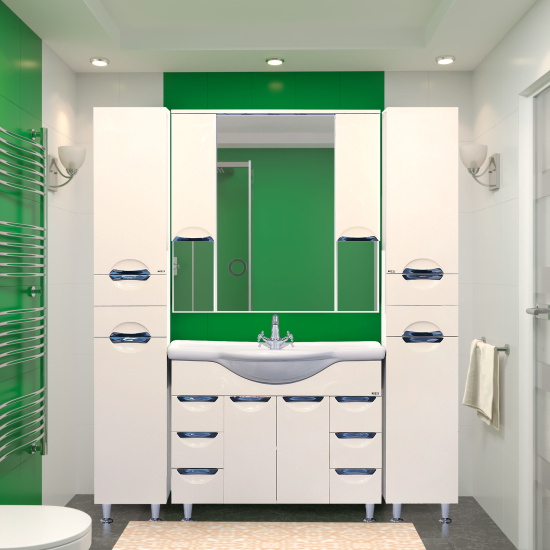 Зеркало Misty Орхидея 105 с подсветкой, белая эмаль