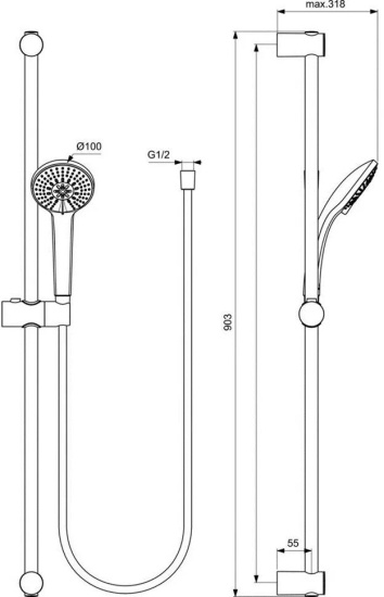 Душевой комплект Ideal Standard Ceratherm T100