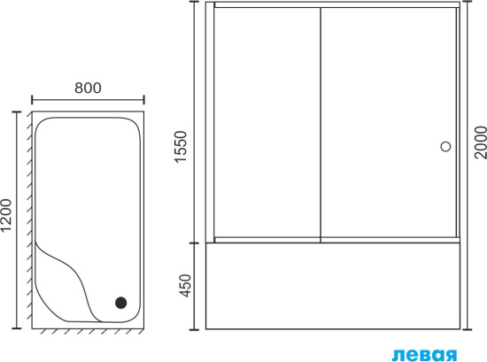 Душевой уголок Royal Bath RB 8120BP-C-L