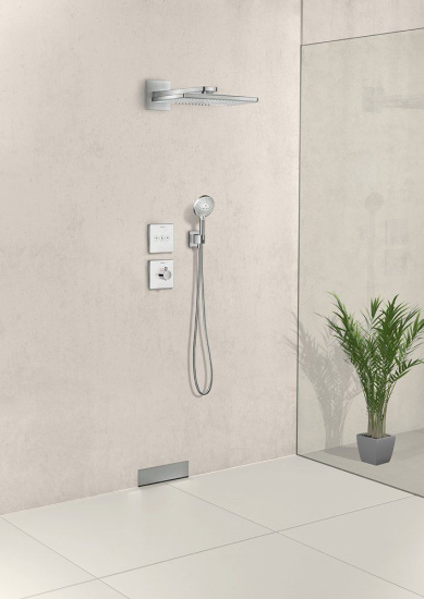 Шланговое подключение Hansgrohe Fixfit Porter Square 26486000 с держателем для душа