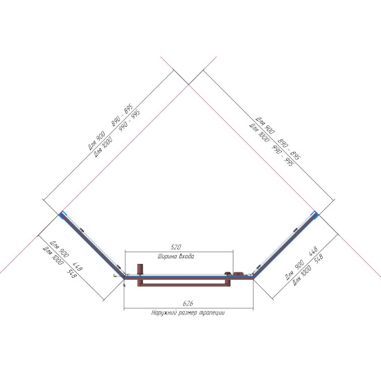 Душевой уголок RGW Hotel HO-081 (990-995)х1000х1950 профиль хром, стекло матовое