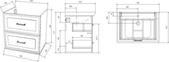 Мебель для ванной Sanflor Модена 75 подвесная