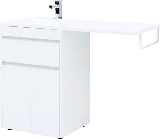 Тумба с раковиной Aquanet Токио 120 L белая напольная, 1 ящик, 2 дверцы