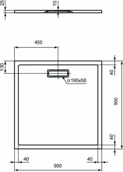 Поддон для душа Ideal Standard Ultra Flat New 90x90 квадратный с сифоном
