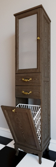 Пенал ValenHouse Эллина 40 L с бельевой корзиной, кальяри, фурнитура золото