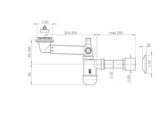 Сифон для раковины Prevex Preloc PR3-D4N35-001