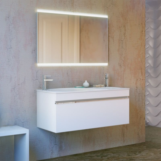 Тумба с раковиной Raval Hotte 100 белая, подвесная