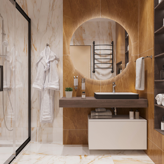 Столешница с раковиной Duravit Happy D.2 Plus 60, дуб карпентер, 120, без отверстий + тумба 80