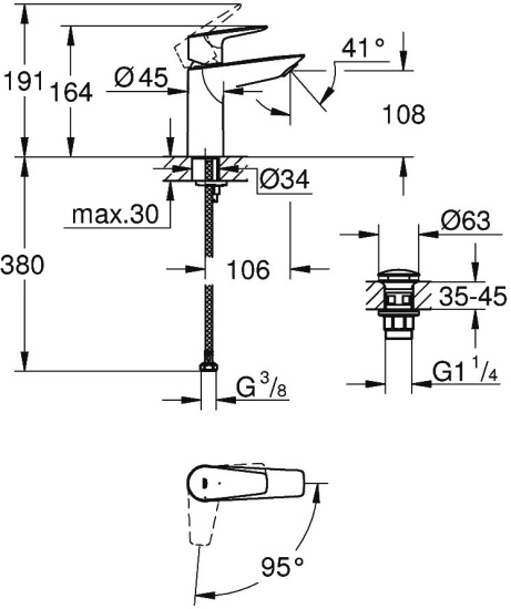 Смеситель для раковины Grohe Start Edge 23909001