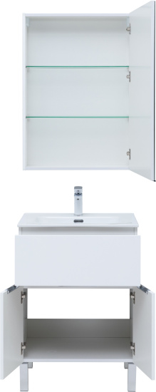 Мебель для ванной Aquanet Алвита new 60 напольная, белая матовая, с дверками и ящиком