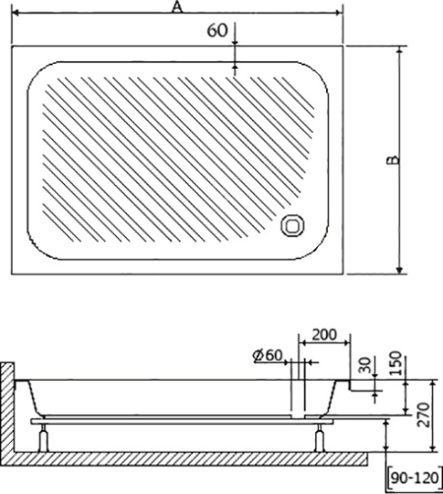 Поддон для душа RGW B/CL-S-A 16180280-51-A 80х100