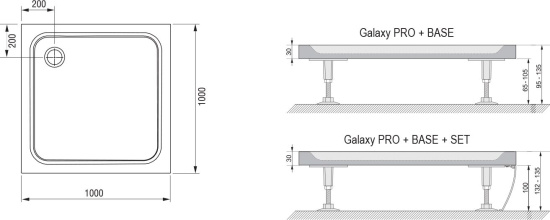 Поддон для душа Ravak Perseus Pro-100 Chrome