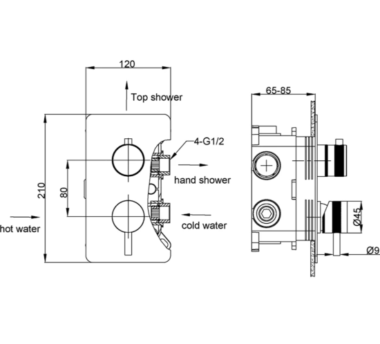 Смеситель для душа Boheme Cell 135-2-G
