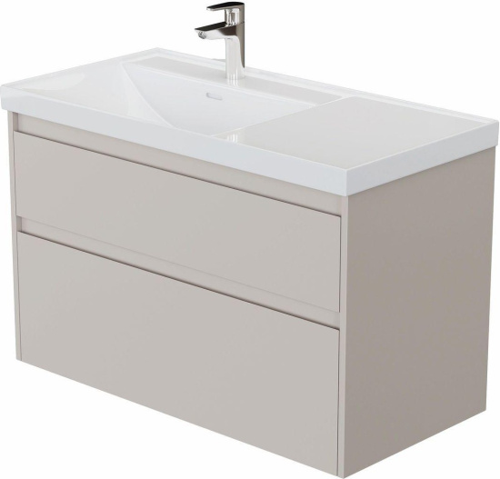 Тумба с раковиной Aquanet Nova Lite 2.0 90 L 2 ящика, бежевая