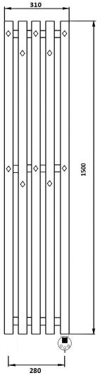 Полотенцесушитель электрический Secado Сандриго 5К 1500/280 R, черный матовый
