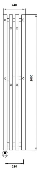Полотенцесушитель электрический Secado Сандриго 4К 2000/210 L, черный матовый