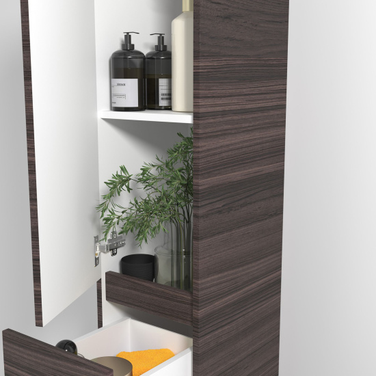 Шкаф-пенал Vod-Ok Best 35 L с бельевой корзиной, палисандр