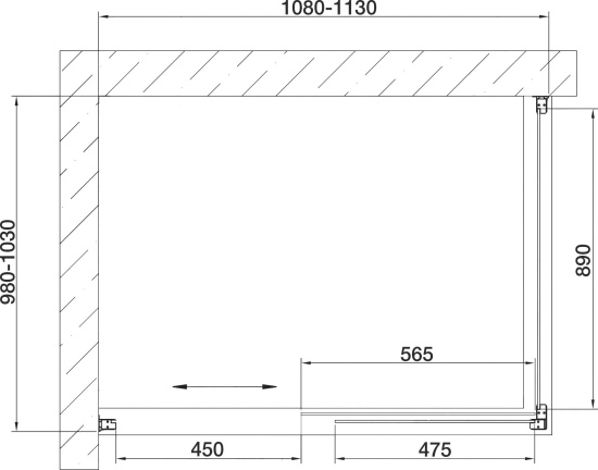 Душевой уголок Vegas Glass ZP+ZPV 110*100 09 01 профиль золото, стекло прозрачное