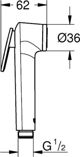 Гигиенический душ Grohe BauLoop 124896 со смесителем, с внутренней частью