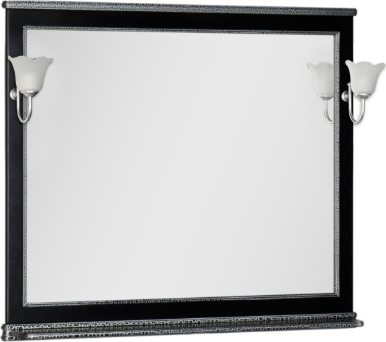 Зеркало Aquanet Валенса 110 черный краколет/серебро