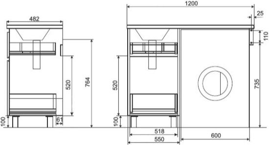 Мебель для ванной Эстет Dallas Luxe 120 напольная, 2 ящика