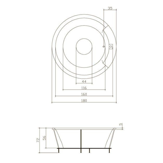 Акриловая ванна Aquatika Арена 180 см Standart