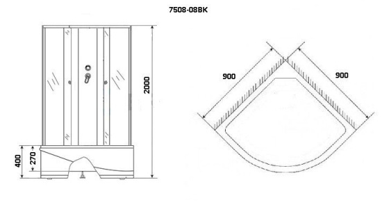 Душевая кабина Niagara NG-7508-08BK BLACK