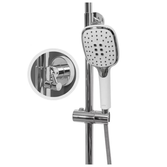 Душевая стойка Hansberge H5033W, белый/хром