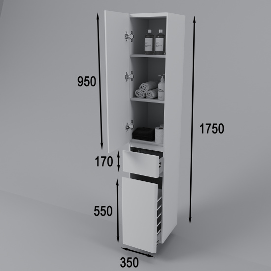 Пенал Style Line Атлантика 35 L Люкс антискрейч, с корзиной, Plus