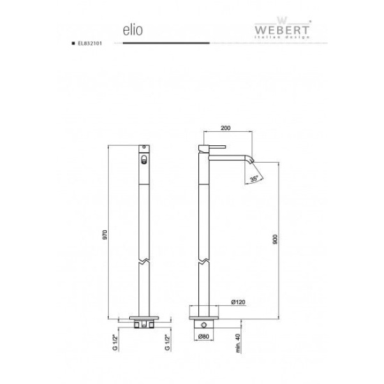 Смеситель для раковины Webert Elio EL832101015