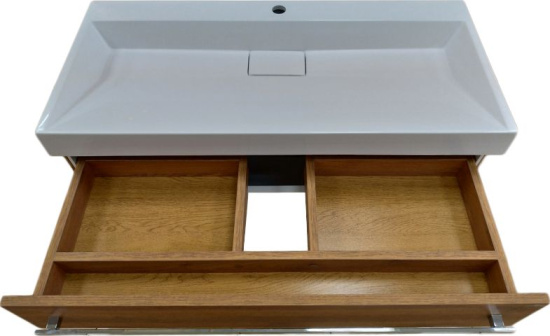 Тумба с раковиной Misty Леон 100 подвесная, дуб