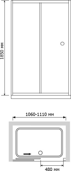 Душевая дверь в нишу RGW Classic CL-12 (1060-1110)x1850