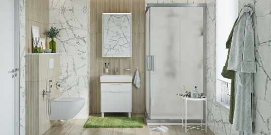 Душевой уголок Stworki Дублин 110x110 см профиль хром матовый, стекло матовое