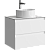 Тумба с раковиной Aqwella 5 stars Geometria 65 подвесная 2 ящика, белая, столешница белый мрамор