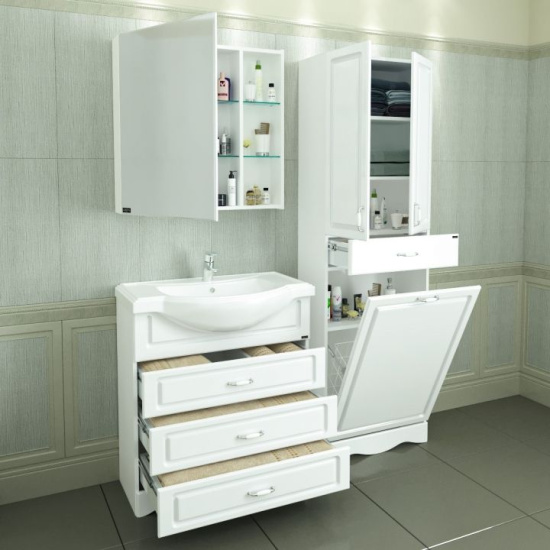 Тумба с раковиной СанТа Верона 80 напольная, 3 ящика