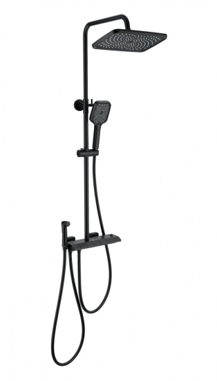 Душевая стойка Wonzon & Woghand Muse Piano WW-B4132-A-MB с техническим душем и термостатом