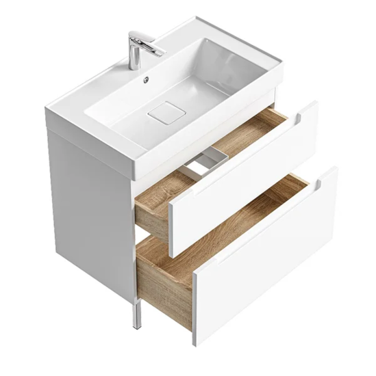 Тумба с раковиной Aqwella Vancouver 80 напольная, белая