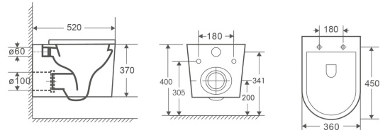 Подвесной унитаз Owl 1975 Curve Cirkel-H OWLT190802 безободковый
