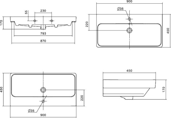 Тумба с раковиной Misty Адриана 90