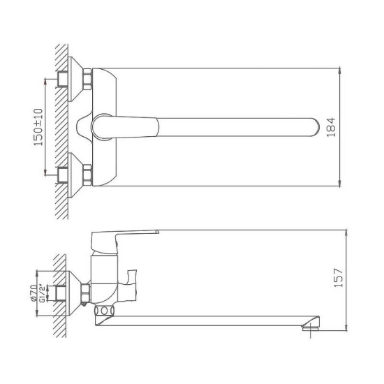 Смеситель для ванны Haiba HB22804 белый