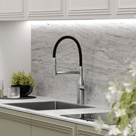 Смеситель для кухни Sancos Pride SC4011BNG, нержавеющая сталь