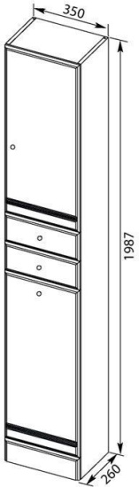 Пенал Aquanet Марсель А-102 с бельевой корзиной
