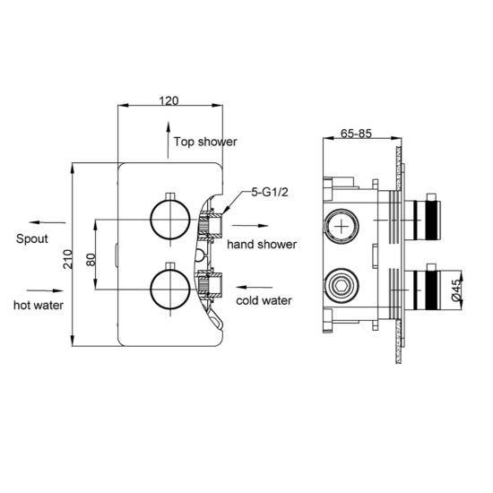 Смеситель для душа Boheme Cell 134-3-CB с термостатом