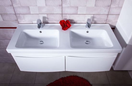 Тумба с раковиной Бриклаер Вега 125 белая